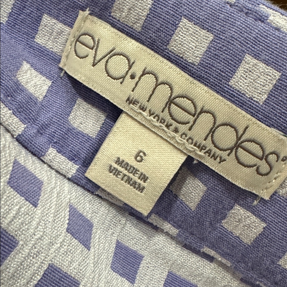 Eva Mendes | Purple Gingham A-Line Skirt | Size 6 - Picture 4 of 6